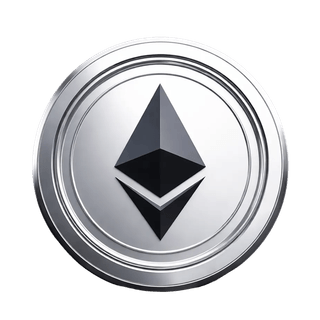 Ethereum ETH の暗号資産コインが浮いているグラフィック素材